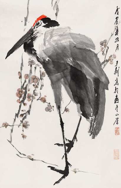 王子武 鹤 镜心